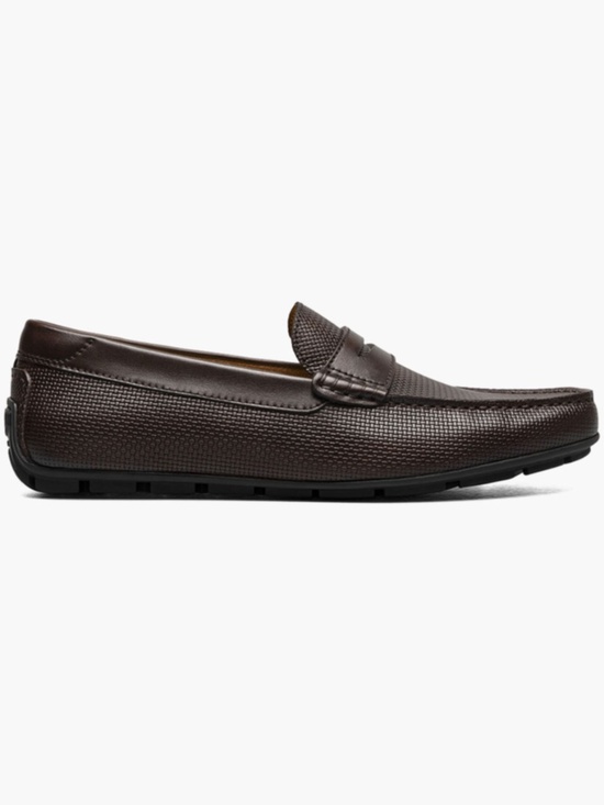 Mens Florsheim Motor Penny Driver Brown Leather, 13411-200